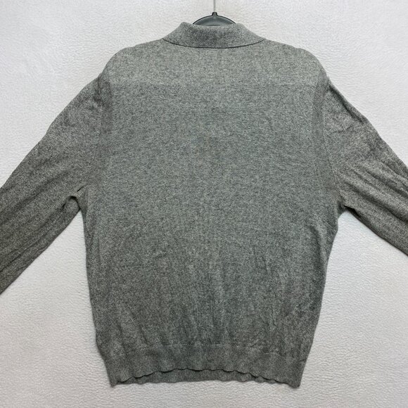 Banana Republic Sweater Mens L Gray Long Sleeve Heather Cotton Cashmere Blend - Picture 10 of 13